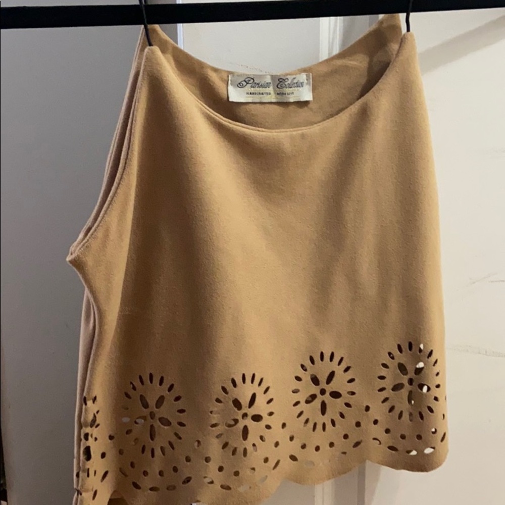 Tan cropped tank top never worn